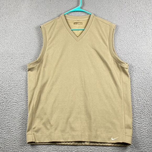 Nike Golf Fit Dry Golf Vest Men's Large Beige Causal Athletic Preppy Workout - Picture 1 of 9